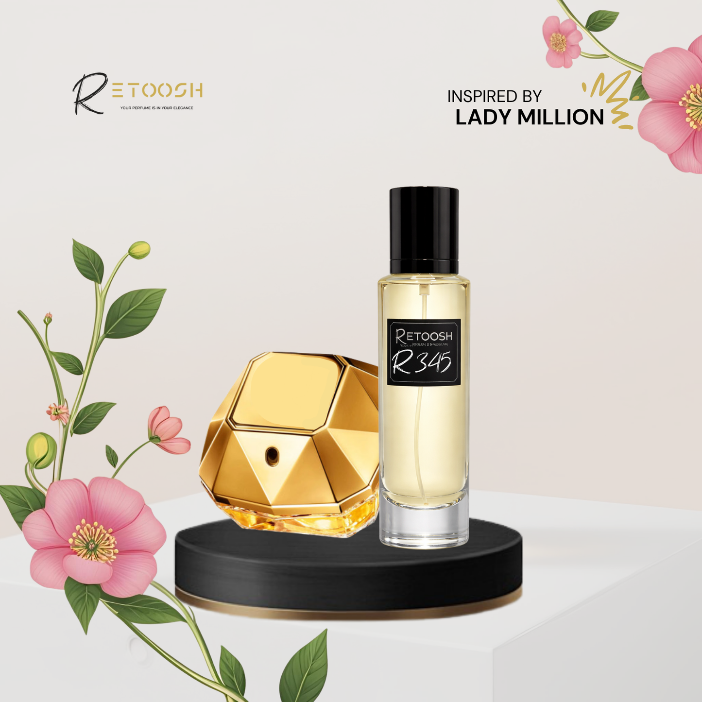 R345 | Golden Bloom Fragrance for Women | 50mL - Retoosh Perfumes